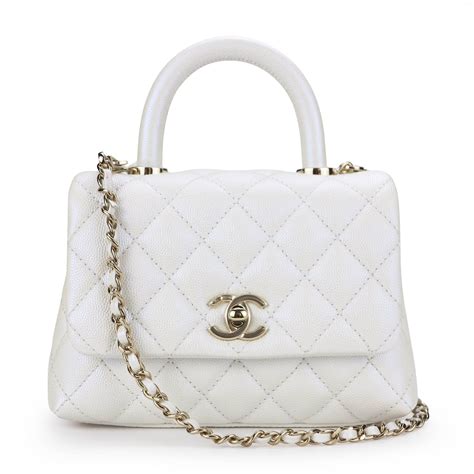 chanel small white flap bag